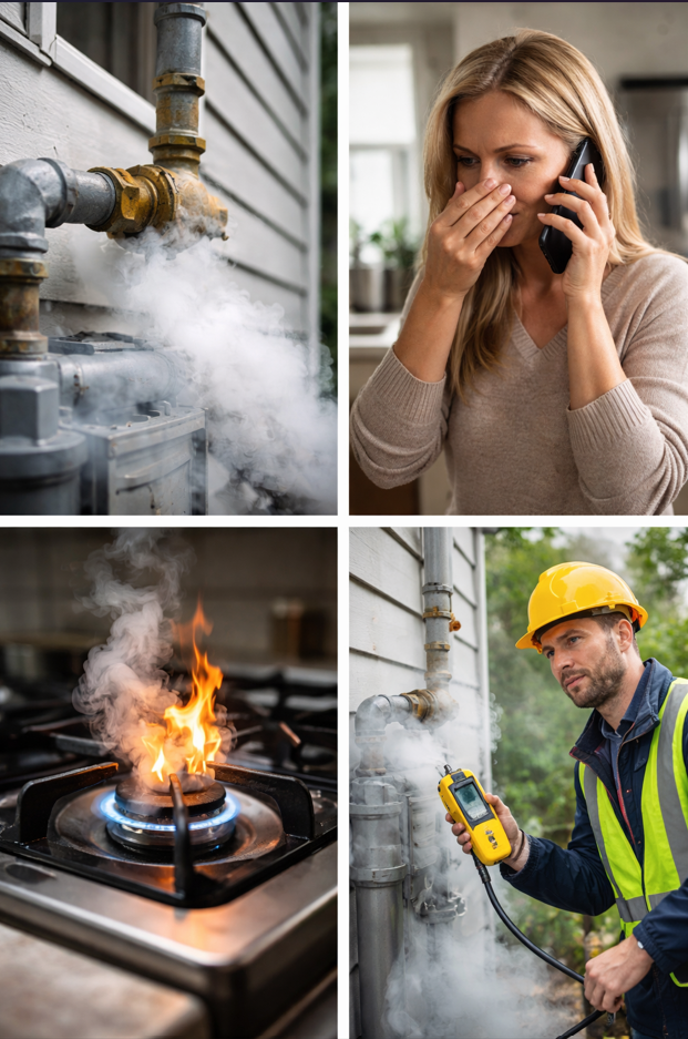 Gas leak safety information