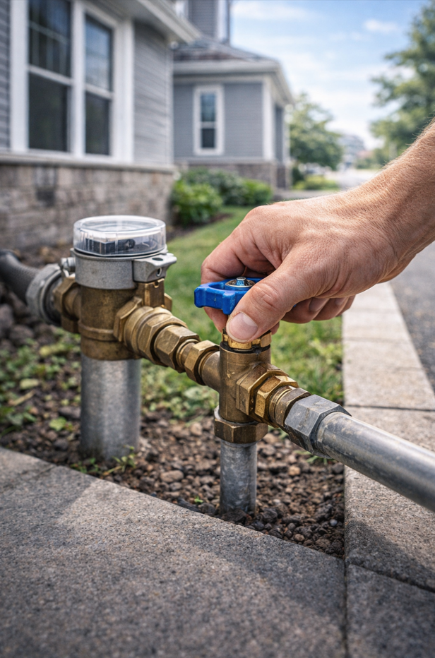 Water shut-off valve location